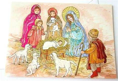 Victorian Christmas Cards Nativity