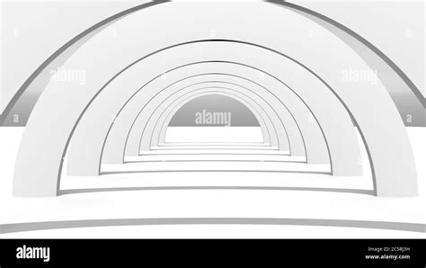 3d Rendering Of White Arch Construction Abstract Architecture