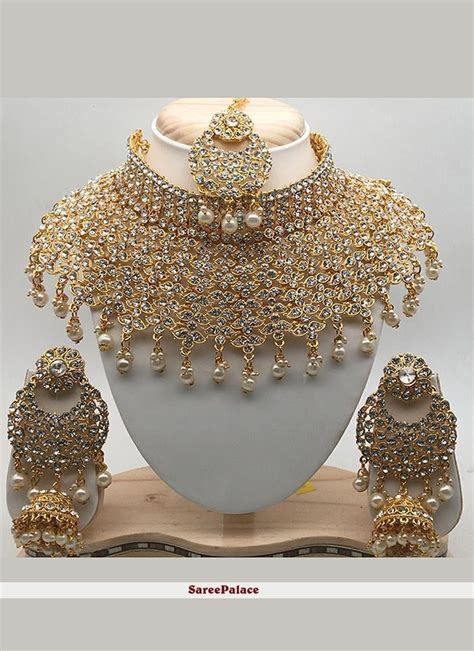 Indian Bollywood Style Fashion Gold Plated Bridal Jewelry Necklace Set