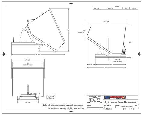 Self Dumping Medium Duty Hopper - 3 cu. yard.