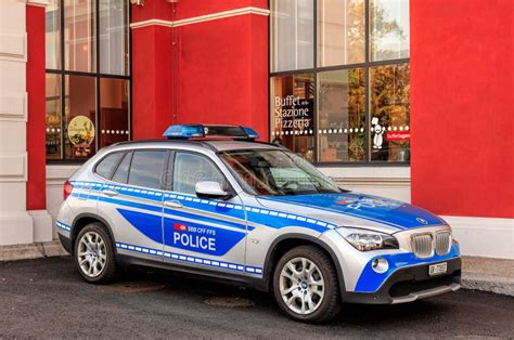 BMW of Swiss Police editorial photography. Image of fast - 15718412