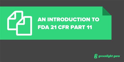 An Introduction To Fda 21 Cfr Part 11