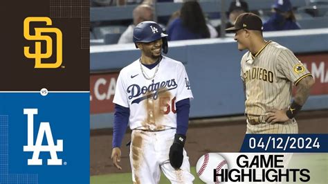 San Diego Padres Vs Los Angeles Dodgers Game Highlights 04122024