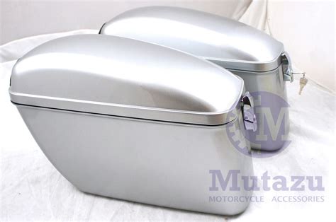 Mutazu Silver Lw Universal Hard Bag Saddlebags For Honda Suzuki