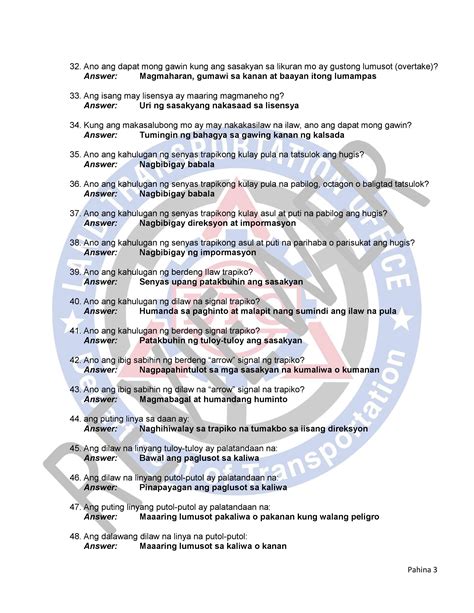 Lto Exam And Answer Tagalog 4CC