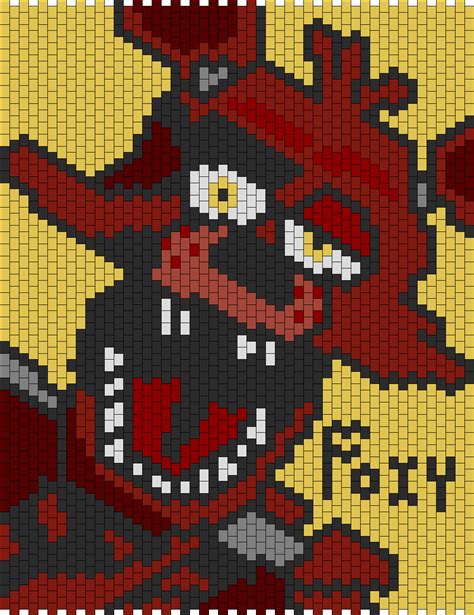 Foxy 5 Nights At Freddys Kandi Pattern Pixel Art Pixel Art Grid Pixel Art Pattern