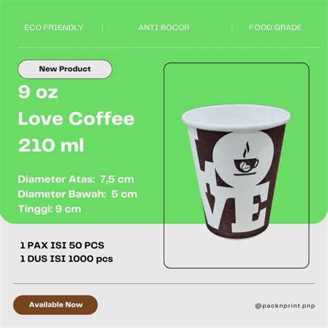 Jual Paper Hot Cup Gelas Kertas Oz Ml Love Coffee Isi Pcs Shopee Indonesia