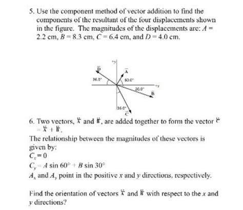 Solved Use The Component Method Of Vector Addition To Chegg