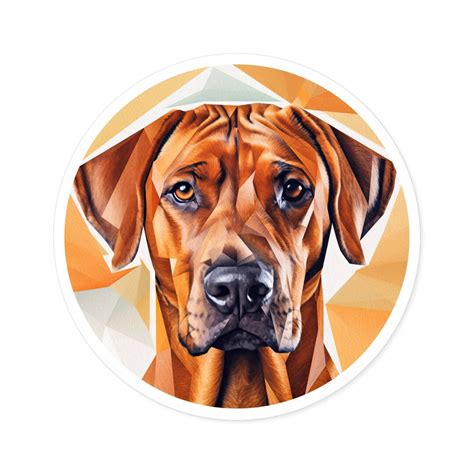 Rhodesian Ridgeback Sticker, Circle Sticker Round Stickers, Indoor ...