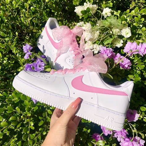 BABY PINK RIBBON LACE AIR FORCE 1 White Air Force 1 Pink Ribbon