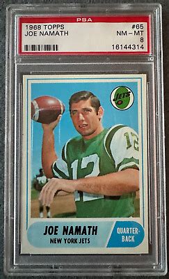 1968 Topps 65 Joe Namath PSA 8 Jets HALL OF FAME EBay