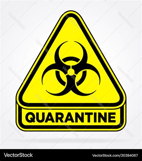 Biohazard Quarantine Zone Symbol Yellow Triangle Vector Image