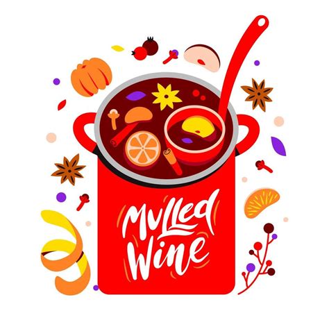 Recipe For Making A Hot Winter Drink Christmas Mulled Wine From Wine And Spices In A Saucepan