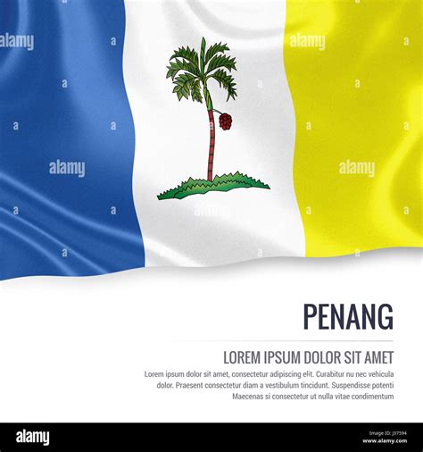 Penang Flag Flag Of Malaysian State Penang Waving On An Isolated White