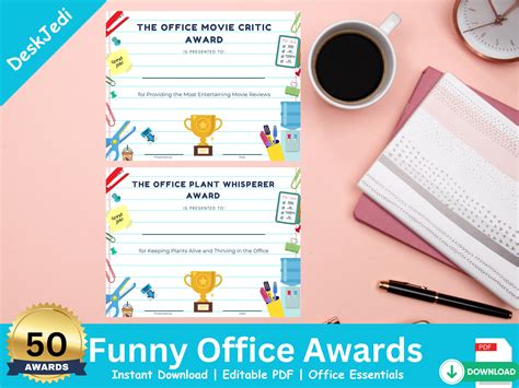 50 Funny Office Awards Printable Certificates to Boost Morale ...