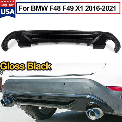 Rear Bumper Diffuser Lip Spoiler Glossy Black For 2016 2021 Bmw X1 F48