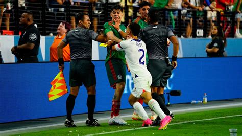 Usmnt Vs Mexico Summary Game Suspended Red Card Score Goals