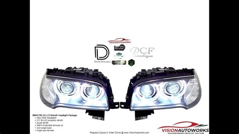 Bmw E83 X3 Quad Bi Led Retrofit Headlights And Led Angel Eyes Visionautoworks Youtube