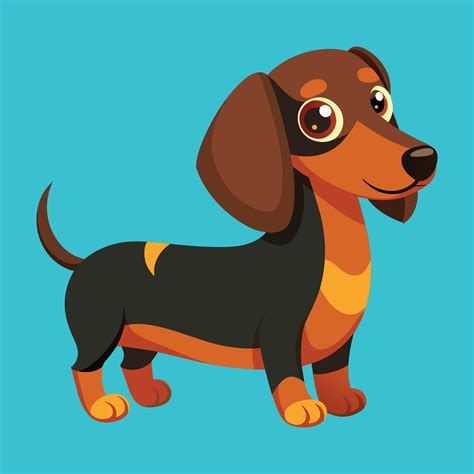 Little Dachshund Dog Cartoon Animal Illustration 43216681 Vector Art At