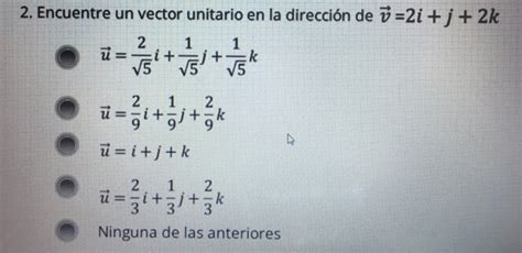 Solved Encuentre Un Vector Unitario En La Direcci N De Chegg