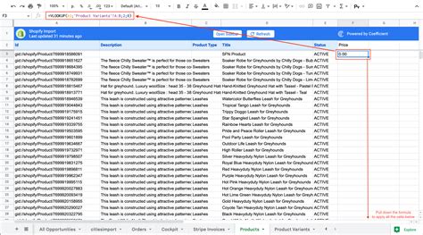 Spreadsheet Formulas – Coefficient