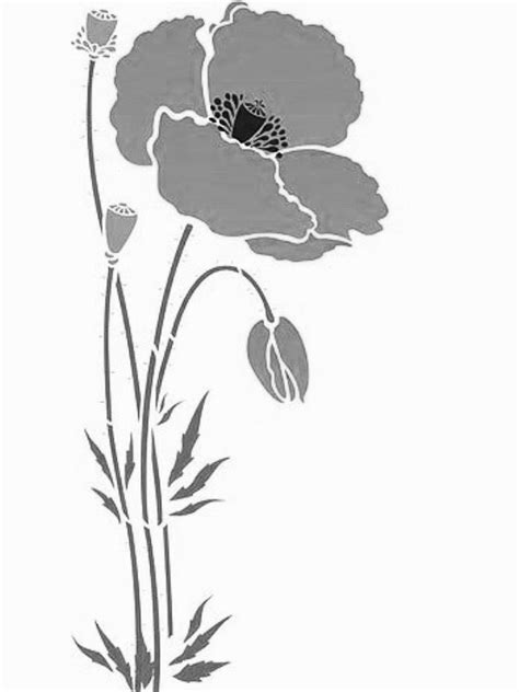 Giant poppy flower stencil 1 – Artofit