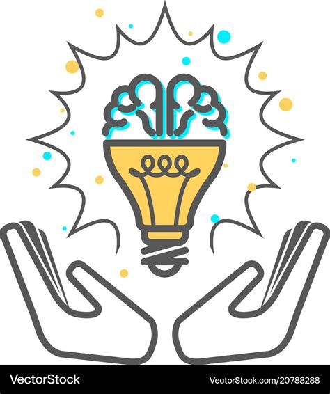 Creative idea - light bulb and brain icon Vector Image