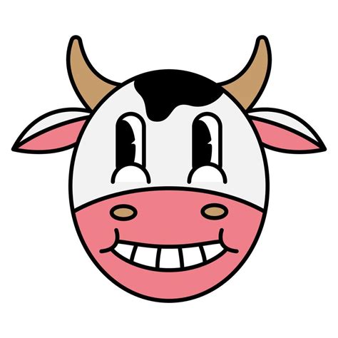 happy cow head cartoon. vintage cartoon 10787476 Vector Art at Vecteezy