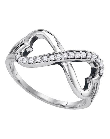 Sterling Silver Infinity Heart Ring 17ct Cosanuova