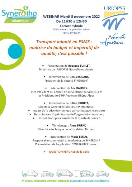 Transport Adapt En Esms Participez Notre Prochain Webinaire