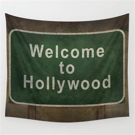 Welcome to Hollywood roadside sign illustration Wall Tapestry by ...