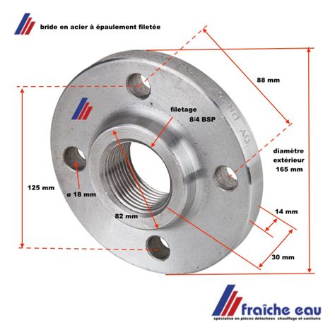 bride acier à épaulement DN50 filetage 8 4 accouplement par boulons