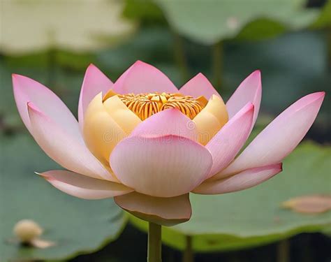 The Beauty Of The Sacred Lotus Nelumbo Nucifera Flowers Stock