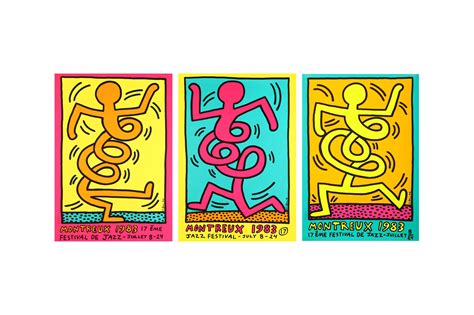 Keith Haring Montreux Jazz Festival Poster Yellow Green Pink