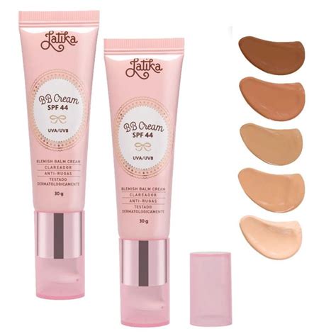 Kit C 2 BB Cream Latika Clareador FPS 44 Base Escolha BB Cream