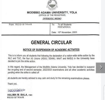 Mautech Notice Of Suspension Of Academic Activities Myschool