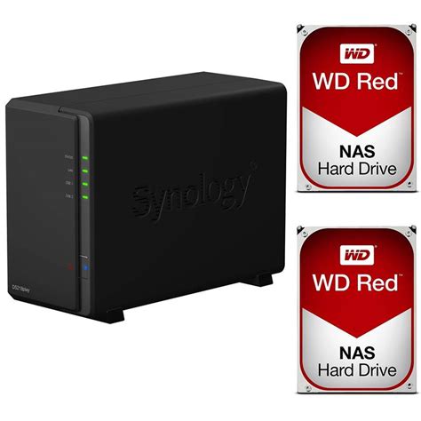 Synology Ds218play 2 Bay Nas 2x Wd Wd20efrx 2tb Red Nas Hdd