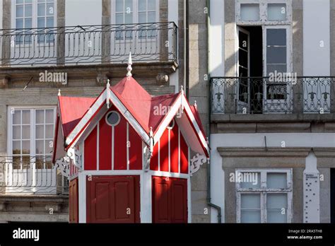 Historic Wooden Kiosk Painted Red Hexagonal Plan Replica Based On