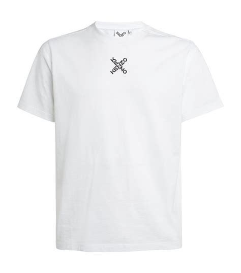 Mens Kenzo White Cross Logo T Shirt Harrods Uk