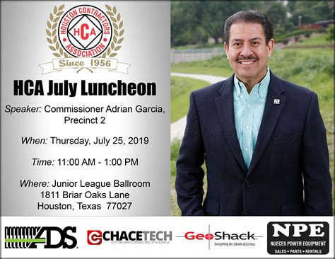 HCA HOSTS HARRIS COUNTY PRECINCT 2 COMMISSIONER ADRIAN GARCIA - Houston