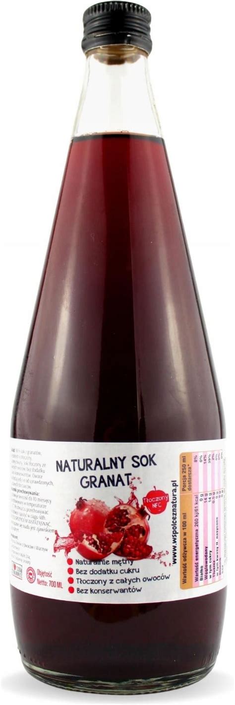 Tłocznia Szymanowice Sok 100 granat Z GRANATU TŁOCZONY NATURALNY 700ml