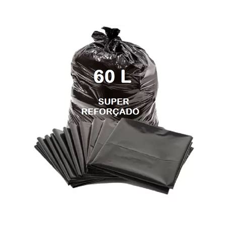 Saco De Lixo Preto Litros Super Refor Ado Unidades