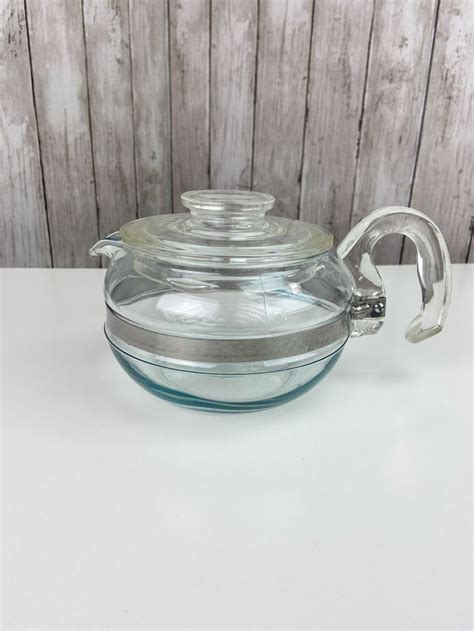 Pyrex Teapot Clear Glass Flameware Pyrex Flameware 8446 B Etsy In