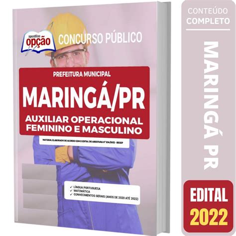 Apostila Concurso Maringá PR Auxiliar Operacional Solução Cursos e