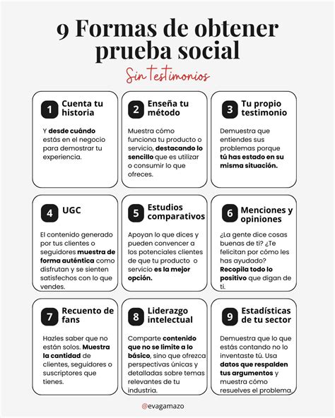 9 Formas De Obtener Prueba Social Sin Testimonios Infografia