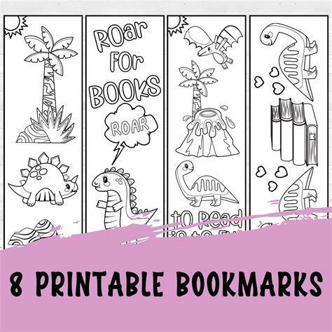 Dinosaur Gifts For Girls Bookmarks To Color Cheap Party Favors Last