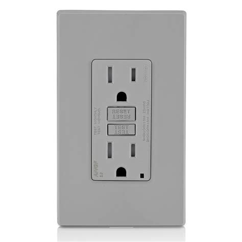 Leviton Agtr1 Gy 15a Smartlock Pro Dual Function Afcigfci Receptacle Tamper Resistant 125v Gray