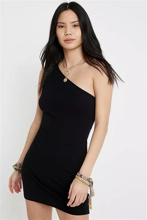 Uo Asymmetric Black Mini Dress Urban Outfitters Uk