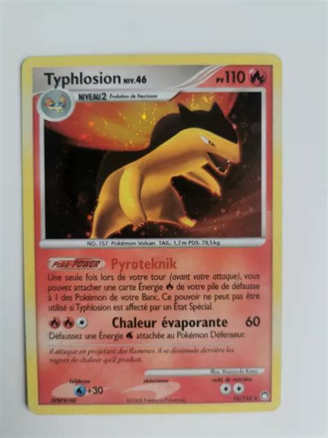 CARTE POKÉMON TYPHLOSION 16 123 Diamant et Perle Trésors Mystérieux EUR