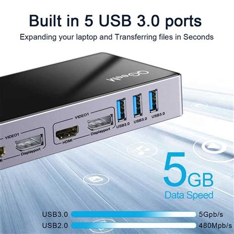 Qgeem QG D6902 All in One Çoğaltıcı Type C Hub Docking Station 4K 5K